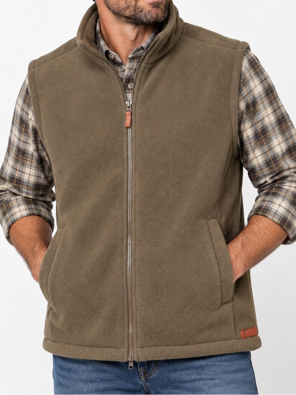 Outback Trading Co Summit Fleece Vest Large Brown Sherpa Lined Western Outdoor